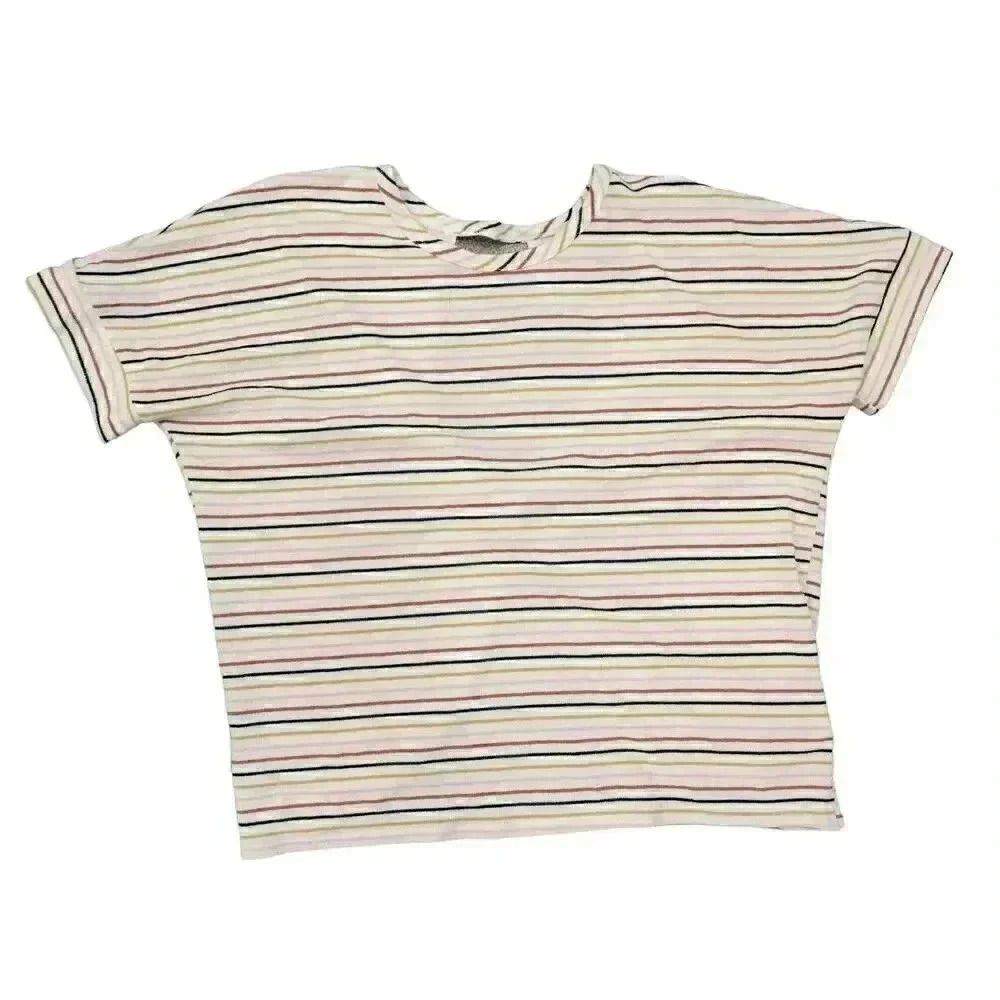 Lazy Sundays Women's Ivory Rayon/Poly/Spandex Lightweight Terry Cloth Striped Do